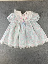 Vintage Lace Party Dress Floral Embroidered Victorian Collar 3T EUC