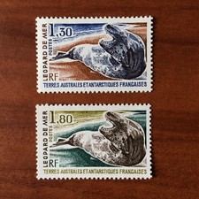 TAAF Yvert Num 89-90 Leopard de mer ANNEE 1980