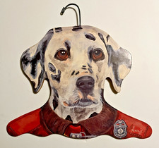 Annie Rhinehart Wooden Dog Dalmatian, Stupell Hanger Red Hook Fire Co