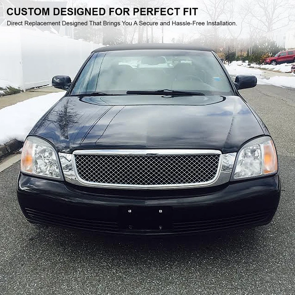 Fits 2000-2005 Cadillac Deville Clear Front Hood Mesh Grille Cover Assembly Foto 3 de 4