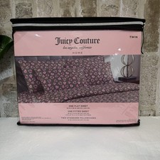 Juicy Couture TWIN Sheet Set Leopard Print&Hearts,Cherries,Crowns,Bows,Monograms