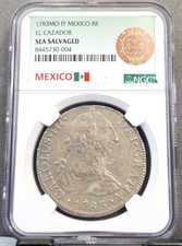 1783 MEXICO 8 REALES EL CAZADOR SHIPWRECK CHARLES III NGC GENUINE TREASURE COIN
