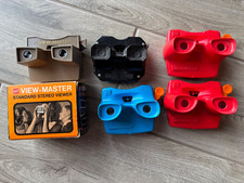 Lot 5 Vintage View-Master Viewers: Sawyer s, GAF in box, Tyco, Working