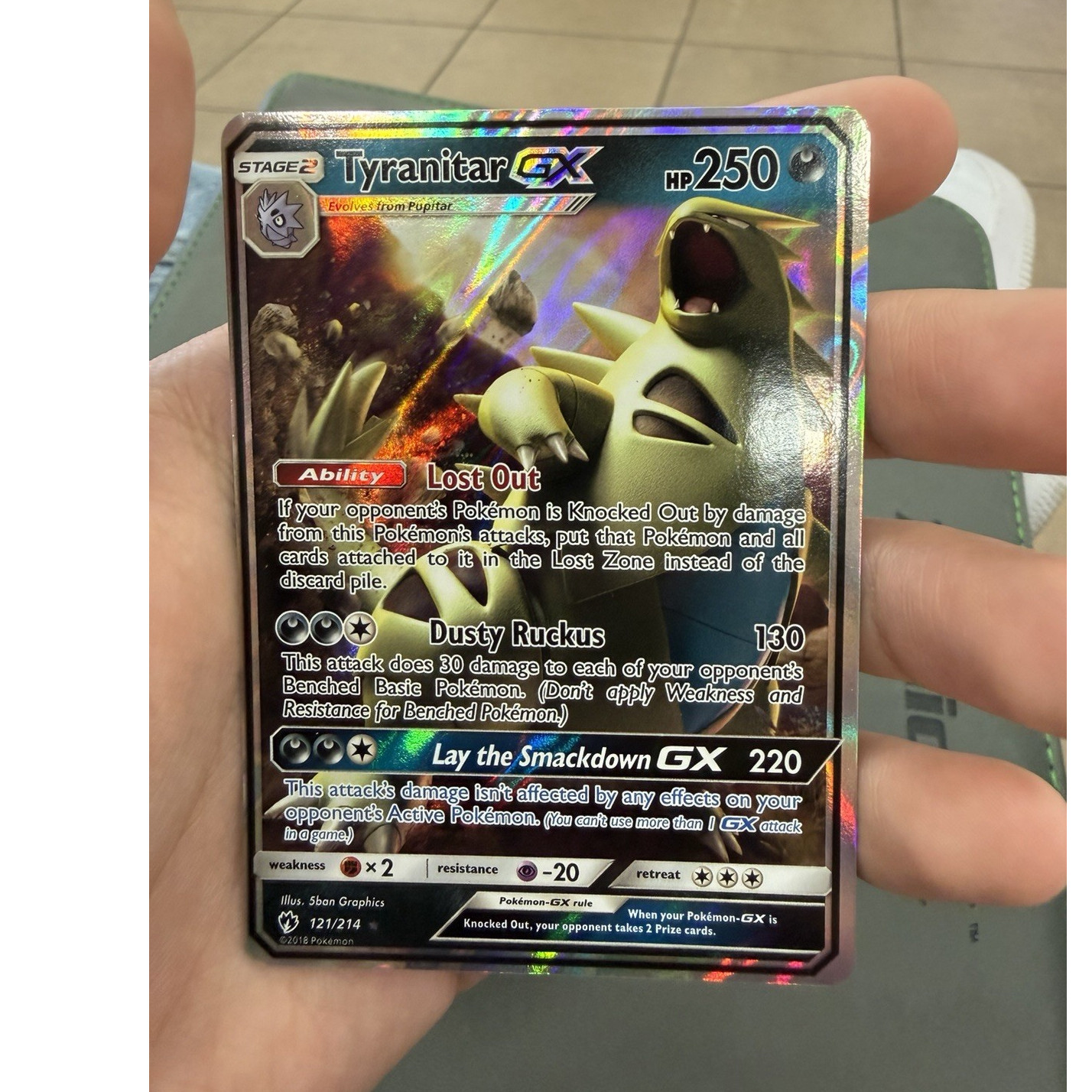 The Pokémon Company Tyranitar GX 121/214 SM Lost Thunder Holo Ultra Rare