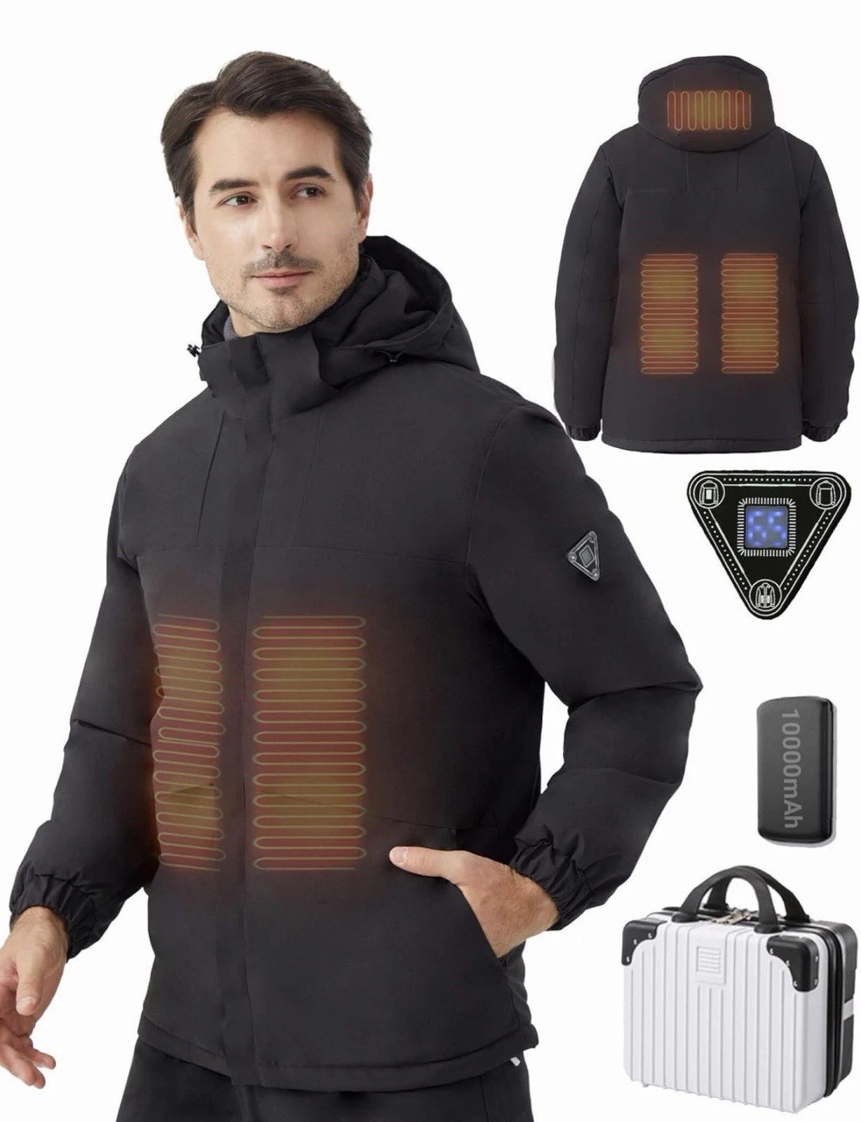 Hengriacly Heated Jackets for Men with Battery, Men's Heated Jacket Size 2XL
Opens in a new window o