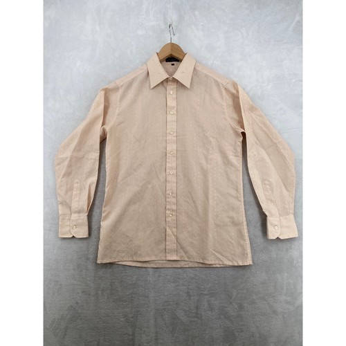 Givenchy, Givenchy per Chesa Button Down M Peach Vintage Pois Jacquard Manica Lunga