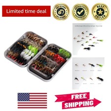 64-Pc Fly Fishing Assortment with Secure Magnetic Fly Box - For All Fish