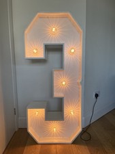 4ft Large Marquee Light Up Number 3 Wedding Party 30th Birthday Stand Alone Sign