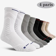 4 Pairs Professional Basketball Socks Breathable Men Mid-Tube Sport Towel Bottom