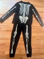 Spirit Halloween Black Skeleton Pajama Set Adult Large Unisex Jack Skellington