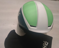 Supair Pilot Helm weiß - grün - marine, mit Ohrmuscheln