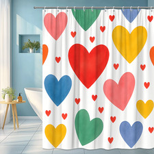 Colorful Heart Shower Curtain - Cute and Fun Design