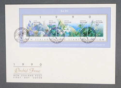 MayfairStamps New Zealand FDC 1990 Orchid Issue Souvenir Sheet First Day Cover a