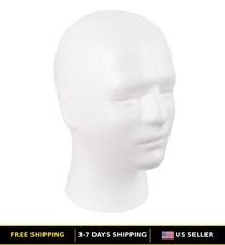 Male Styrofoam Mannequin Head for Wig and Hat Display, Foam Stand