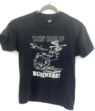 Vintage Iraq War Shirt Mens Large Graphic Takin' Care of Business Made USA 90s