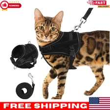 Reflective Kitten Harness and Leash Escape Proof with Car Seat Belt, Adjustable
