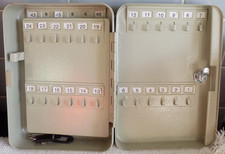 Key Cabinet for up to 48 Keys, Wall Mounted, Lockable, Sturdy Grey Metal