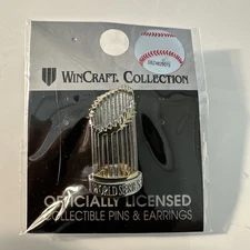 World Series Trophy Label Pin