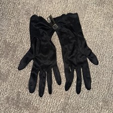 NWT Vintage Black Gloves Exclusive Of Decoration 100 Nylon Size XL