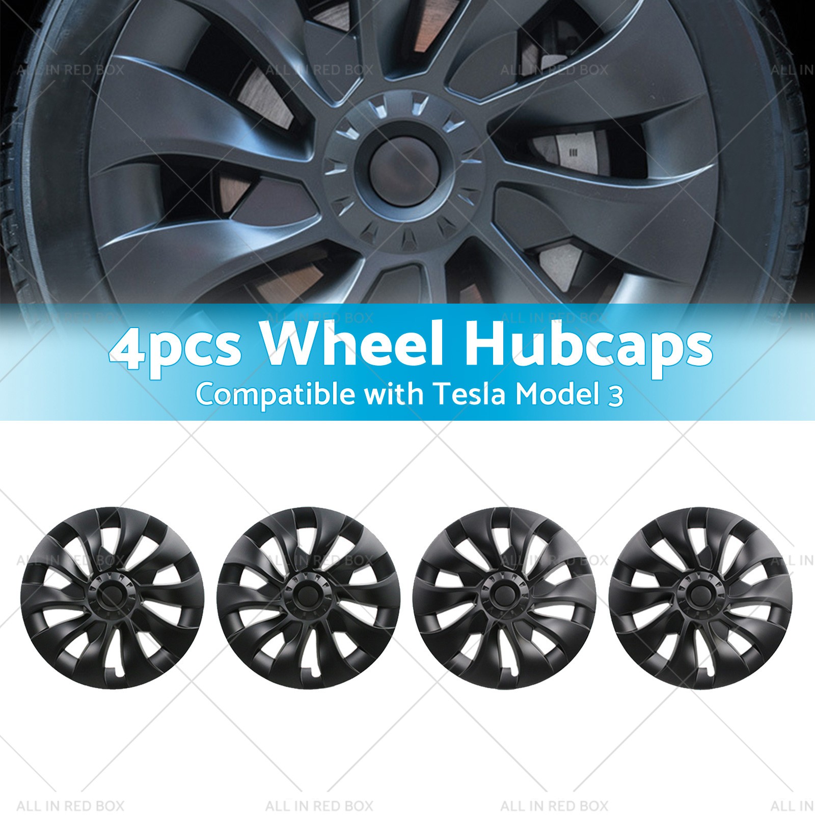 4PCS Wheel Cover Hub Caps Rim Hubcap Plaid Arachnid Suitable for Tesla Model 3