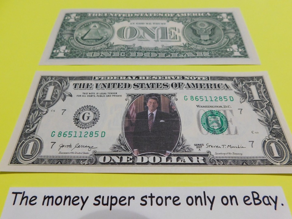 Ronald Reagan 40th President Dollar Bill Real U.S. $1 Dollar Money ...