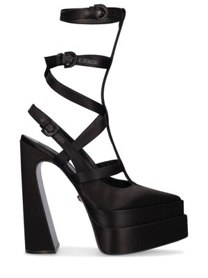 Versace - Dua Lipa 160mm satin pumps - Black/Gold