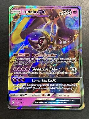 Rare Lunala GX HP250 2016 Collectible Pokemon Trading Card Missing