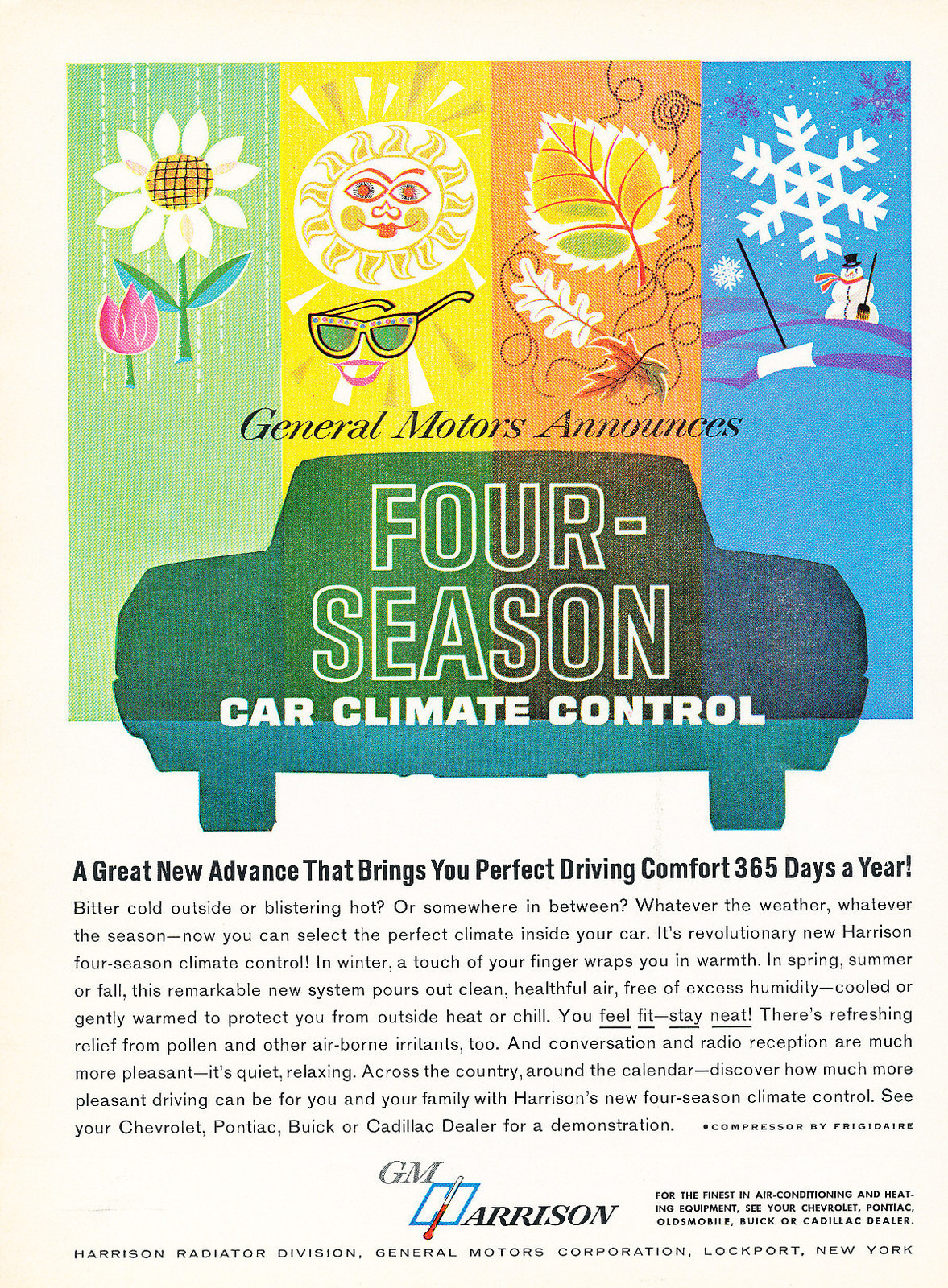 1963 GM Harrison Air Conditioning Vintage Advertisement Car Print Ad