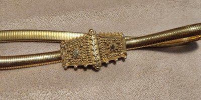 Vtg Accessocraft NYC Gold Tone Snake Stretchy Waist Ornate  display picture 3