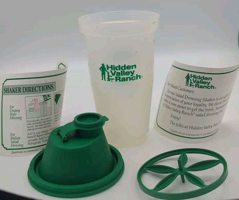 Vintage Hidden Valley Ranch Promo Salad Dressing Shaker/Blender Green