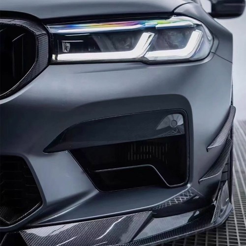 Fits BMW F90 M5 LCI 21-23 Real Carbon Front Bumper Grill Air Fog Lamp Vent Cover - Foto 4 di 8