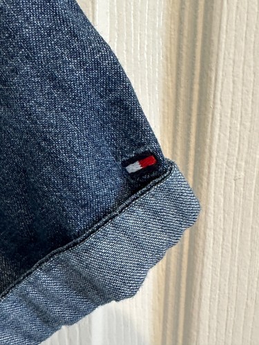 Tommy Hilfiger Denim Romper Girls - Size 8 - Blue Chambray Jean Shorts Zip-Up - Picture 7 of 7