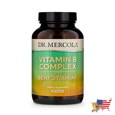 Vitamin B Complex With Benfotiamine 180 Capsules Non GMO Soy Free Gluten Free Dr