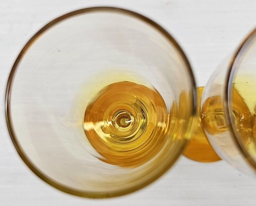 (3) Libbey Forever Amber Whiskey Sour Glasses Set Clear Yellow Stemware MCM Lot - Picture 10 of 24