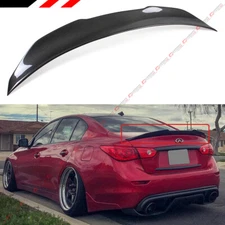 FOR 14-2024 INFINITI Q50 PSM STYLE HIGH KICK CARBON FIBER DUCKBILL TRUNK SPOILER