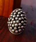 Vintage ALL Sterling Silver Navajo Sterling Petite Point Ring Sz 7  12.3 Grams