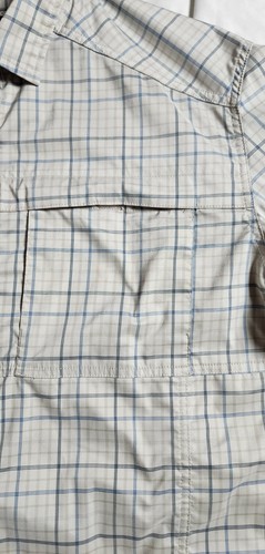 REI Taupe Vented Long Sleeve Outdoor Adventure Shirt Men's Beige Size L Plaid - Picture 9 of 24