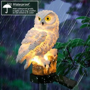 Novelty Solar Garden Lights Owl Ornament Animal Bird Outdoor LED Decor Sculpture