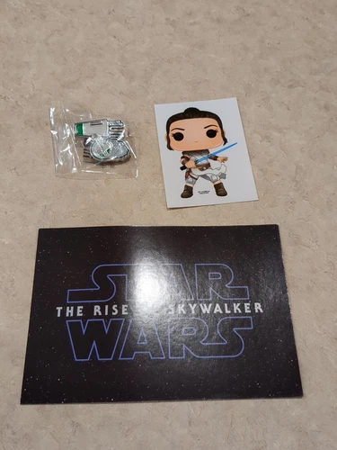 Funk Pop Star Wars Smugglers Bounty Rise Skywalker pin Rey decal sticker card