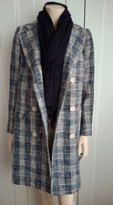 Marks & Spencer Collections Coat Check Weave Double Breasted Lined Size 6P