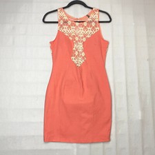 Love Culture Juniors Dress sz L Pink Lace Detail Pleated Bodycon Romantic Chic