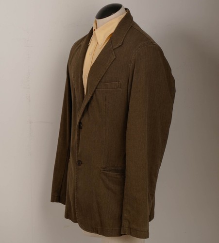 American Eagle Outfitters Mens Sport Jacket Size L Two Button Brown Herringbone - Picture 4 of 20