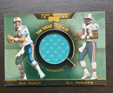 1999 Playoff Dolphins Marino/McDuffie/Collins/Abdul-Jabbar Team Threads Quad SSP