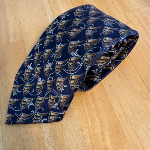 Robert Talbott SEVEN FOLD Silk Tie Blue Gold Textured LTD Edition #1 /40 Ornate - Picture 4 of 7