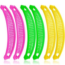6 Pcs Banana Clip Clincher Combs Fishtail Shape Ponytail Banana Clips for Wom...