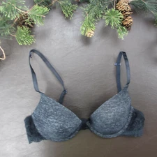 So Bra 32B Gray Padded Wireless Adjustable Clasp Back