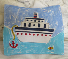 Cushion Cover, Boat, Nautical, Ship, Cotton, Next Fabric, 12" x 11"