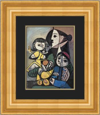 Pablo Picasso Mother and Children with Orange Custom Framed Print