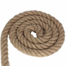 20mm Thick Natural Jute Hessian Rope Cord Braided Twisted Decking Boating Garden