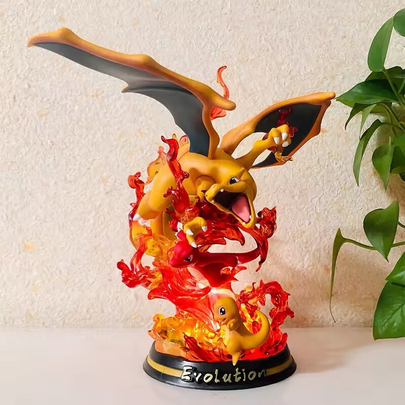 Pokemon Charmander Charizard Evolution 25cm Statu Anime Collection Action Figure